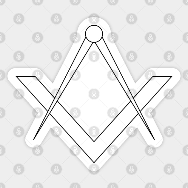 Simple masonic symbol of the square and compass Sticker by NxtArt